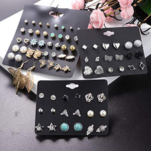 Carica l'immagine nel visualizzatore di Gallery, YADOCA 38 Paia di Piccoli Orecchini Assortiti Set Per Le Donne Ragazze Sfera...