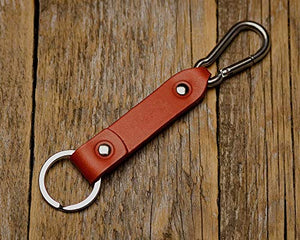 Rosso Moschettone catenine portachiavi in pelle, anello, con... - Ilgrandebazar