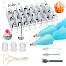 Carica l'immagine nel visualizzatore di Gallery, Set Per Decorazione Torte - 34 in 1 Set Beccucci Sac a Poche - 24 Punte in Acciaio Inossidabile, 1 Bussola di pasticceria - per Decorazione Pasticceria, Pasticceria Kit Torte, Dolci Cupcake (34 Pezzi)