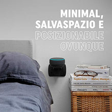 Carica l&#39;immagine nel visualizzatore di Gallery, Supporto compatto ECHO DOT per PRESA ITALIANA. Cavo nascosto, NO VITI o Nero
