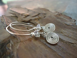 SPIRALE circolare e cristallo naturale - orecchini - Ilgrandebazar