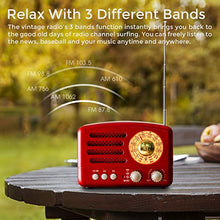 Carica l&#39;immagine nel visualizzatore di Gallery, PRUNUS Radio a transistor ricaricabile Bluetooth in stile Classico Retro...