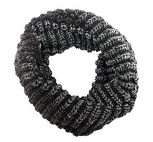 Carica l&#39;immagine nel visualizzatore di Gallery, Scaldacollo in maglia, sciarpa ad anello unisex stampato col. Nero-Grigio - Ilgrandebazar