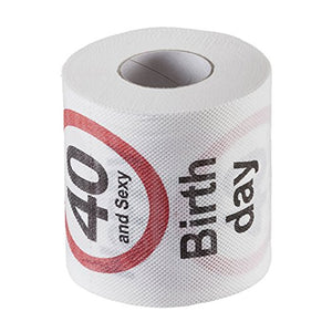 Divertente Rotolo di Carta Igienica per Compleanno 40 Anni | Bianco - Ilgrandebazar