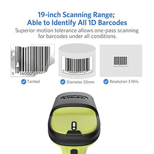 Inateck Lettore di Codici a Barre Scanner Laser Wireless Senza Fili Verde - Ilgrandebazar