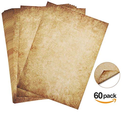 60 fogli di Carta nel Set Cancelleria Antico Vintage DIN A4 100g/m² Absofine... - Ilgrandebazar