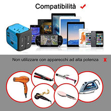 Carica l'immagine nel visualizzatore di Gallery, Adattatore da Viaggio con 2 USB 3.0 (US/EU/UK/AU) Azzurro/Blu