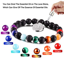 Carica l&#39;immagine nel visualizzatore di Gallery, JOXFA Naturale Genuine 7 Chakra Gemstone Uomo Donna 8mm Lava B - Ilgrandebazar