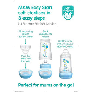 MAM FB0503B Biberon anticoliche autosterilizzante, 260 ml, 3 pezzi, Assortiti - Ilgrandebazar