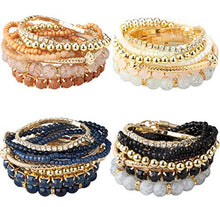 Carica l&#39;immagine nel visualizzatore di Gallery, Milacolato 4 Set Braccialetti Impilabili per Donne con Perline... - Ilgrandebazar