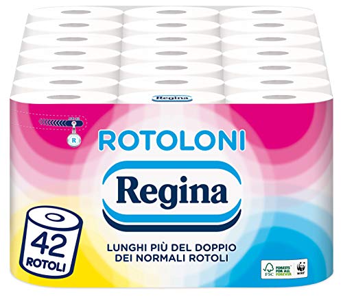 Rotoloni Regina Carta Igienica | Confezione da 42 Maxi Rotoli | 500 strappi... - Ilgrandebazar