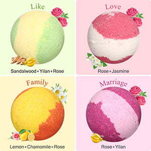 Bombe da Bagno Skymore, 4x100g,Confezione Regalo per San Valentino, Naturali... - Ilgrandebazar