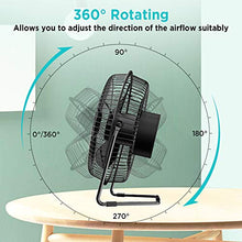 Carica l&#39;immagine nel visualizzatore di Gallery, EasyAcc Ventilatore USB, 8 Pollici 8 Con batteria, Nero
