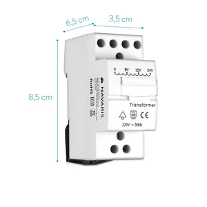 Navaris Trasformatore per campanello da 230V a 8/12/24V - guida Bianco - Ilgrandebazar