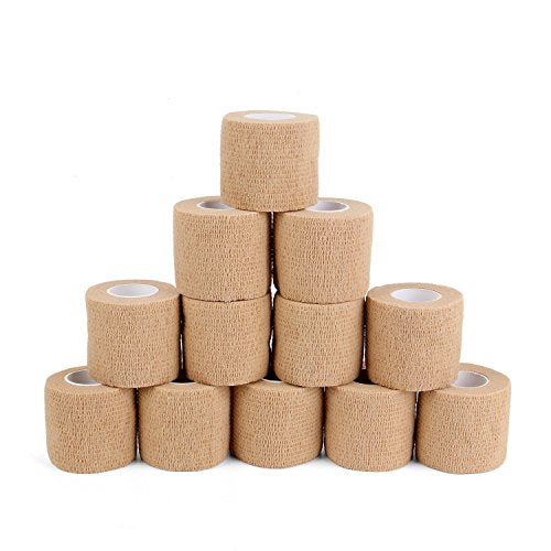 Autoadesiva Benda Elastica 5cm x 4,5m (12 Rotoli), Fasciatura coesiva per lo... - Ilgrandebazar