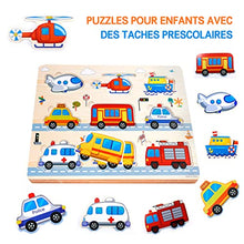 Carica l'immagine nel visualizzatore di Gallery, Purpledi 5 Pezzi Puzzle in Legno per i Bambini, Giochi Montessori Bambino, Educativo Giocattoli Regalo per 1 2 3 Anni, Animali Frutta Forme Lettere Numeri Traffico, Regalo Natale Ragazzi Ragazze