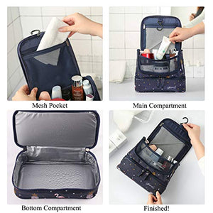 Tuscall Beauty Case da Viaggio appendere Borsa Toilette - Blu Flamingo - Ilgrandebazar