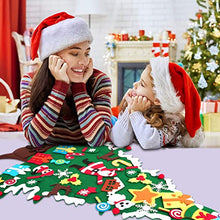 Carica l'immagine nel visualizzatore di Gallery, Albero Natale Feltro DIY Albero Natale Artificiale Addobbi Natalizie Educativo Giocattolo Regalo Bambini per Decorazioni Murali Natalizie da Parete, Porte, Ufficio, Aula - 40 Ornamenti (100cm*60cm)