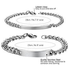 Carica l&#39;immagine nel visualizzatore di Gallery, Cupimatch Coppia Lovers Braccialetto Bracciale Acciaio Inox Liscio Regalo... - Ilgrandebazar