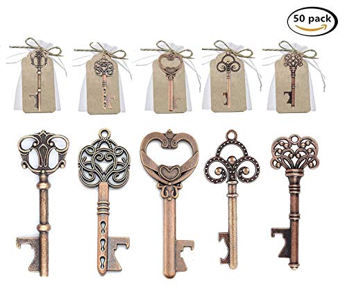 Set di 50 chiavi apribottiglie per decorazione sacchetti