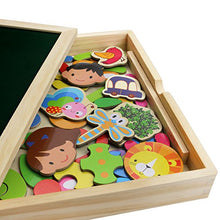 Carica l'immagine nel visualizzatore di Gallery, Puzzle Magnetico Legno Lavagna Magnetica Doppio Lato di Black