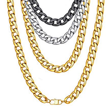 Carica l&#39;immagine nel visualizzatore di Gallery, ChainsHouse Hip Hop Curb Ragazzi Collana Catena a maglie cubane in Oro(15mm) - Ilgrandebazar