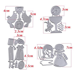 MEJOSER Fustelle Stencil Cutting Dies Fustella Comunione Battesimo - Ilgrandebazar