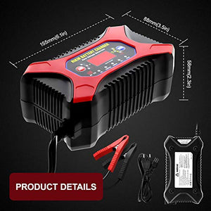 RIKIN Caricabatteria Auto di Carica 6V/12V 12A Mantenitore Carica...