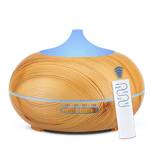 KBAYBO 550ml Telecomando USB Raffreddare la nebbia Venatura del legno chiaro