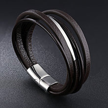 Carica l&#39;immagine nel visualizzatore di Gallery, Gkmamrg - Bracciale da uomo in pelle con incisione DAD, confezione...