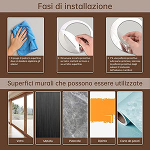 Adesivi Murali Cerchio di Cristallo 3D. Acrilico Specchio Adesivi Murali Camera.Adesivo da Parete Rotondo per Camera Soggiorno Decorazione DIY Casa. (24 Pezzi, Colore Argento)