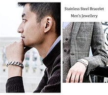 Carica l&#39;immagine nel visualizzatore di Gallery, BESTEEL Acciaio Inox Bracciali Uomo Semplice Catena Cubana Bracciale Grossa... - Ilgrandebazar