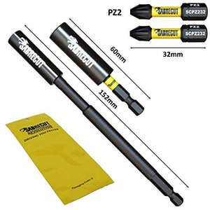SabreCut, Set di 2 porta punte magnetici professionali SCRK1 da 60 mm e 152...