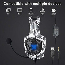Carica l&#39;immagine nel visualizzatore di Gallery, Cuffie Gaming per PS4, ONIKUMA Headset con Microfono K8 mimetico.