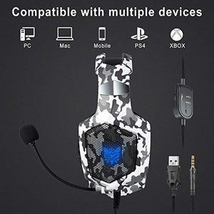 Cuffie Gaming per PS4, ONIKUMA Headset con Microfono K8 mimetico.