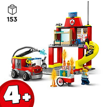 Carica l&#39;immagine nel visualizzatore di Gallery, LEGO 60375 City Fire Caserma dei Pompieri e Autopompa con Camion Giocattolo dei Vigili del Fuoco, Giochi per Bambini e Bambine dai 4 Anni, Idee Regalo