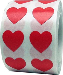 Rosso Cuore Adesivi, 13 mm 1/2 Pollici di Larghezza, 1000 Etichette su - Ilgrandebazar