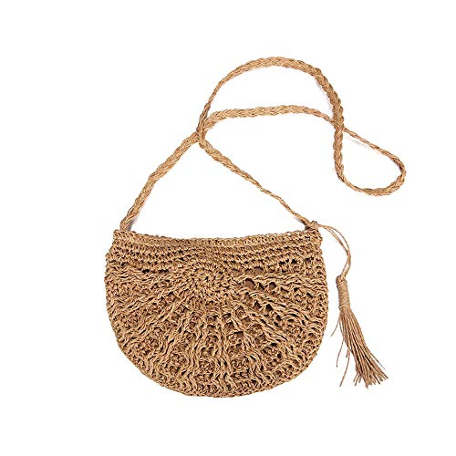 borsa paglia,borsa intrecciata,Borsa a tracolla di tessitura fatta a mano...