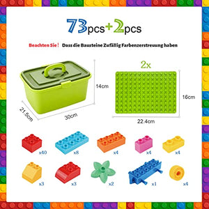 ShineFinder Costruzione Grandi mattoncini, mattoncini costruzioni per bambini a partire dai 2 anni in su, con scatola di pietre, set per giochi creativi