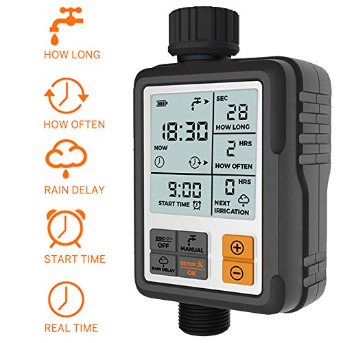 CROSOFMI Irrigatore Giardino Timer per Irrigazione Batteria Automatica...