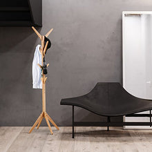 Carica l&#39;immagine nel visualizzatore di Gallery, Appendiabiti di Bambo Tipo Albero con 8 Ganci in 4 Livelli Bamboo
