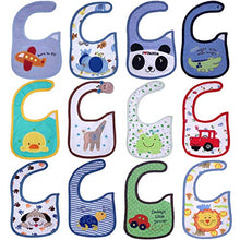 Carica l&#39;immagine nel visualizzatore di Gallery, Yafane 12 x Bavaglino Neonato Impermeabili Cotone Bambino Bandana 12pc boy B - Ilgrandebazar