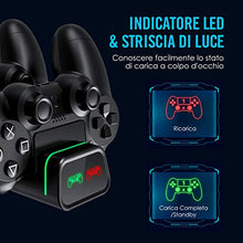 Carica l&#39;immagine nel visualizzatore di Gallery, Caricatore Controller PS4, VicTsing Base di Ricarica Doppio per Joystick Nero