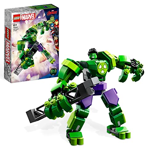 LEGO 76241 Marvel Armatura Mech Hulk, Set Action Figure Supereroe Avengers, Idea Regalo di Compleanno, Modellino da Costruire, Giochi per Bambini e Bambine dai 6 Anni