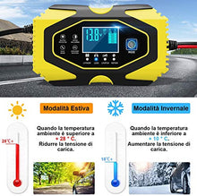 Carica l&#39;immagine nel visualizzatore di Gallery, InThoor Caricabatterie Auto 12V/24V 6A, Mantenitore di Carica Moto...