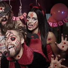 Carica l&#39;immagine nel visualizzatore di Gallery, Halloween Cicatrici Tatuaggi, 30 Fogli Halloween FeriteTatuaggi Simulazione di Halloween Tatuaggi di Cicatrici con Ferite Sanguinanti Adesivi Impermeabili per Tatuaggi di Trucco di Halloween