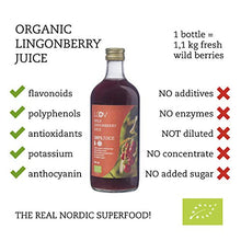 Carica l&#39;immagine nel visualizzatore di Gallery, Succo di Mirtillo Rosso Biologico da 500 ml, Prodotto al 100% Bacche...
