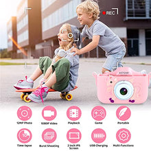 Carica l'immagine nel visualizzatore di Gallery, ASTGMI Macchina Fotografica Bambini, 12MP Mini Ricaricabile Fotocamera Digitale Bambina Videocamera Regalo per Ragazze Ragazzi 3-10 Anni, con Scheda 32 GB, Regali Giocattolo di Natale &amp; Compleanno