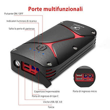 Carica l&#39;immagine nel visualizzatore di Gallery, FLYLINKTECH Avviatore Emergenza per Auto, 1000A 15000mAh Batteria... - Ilgrandebazar