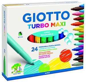 "Giotto 455000 Pennarelli Turbo Maxi Punta Larga, 5 mm, Conf. da 24... - Ilgrandebazar